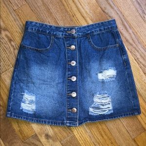 Forever 21 Button Up Denim Skirt